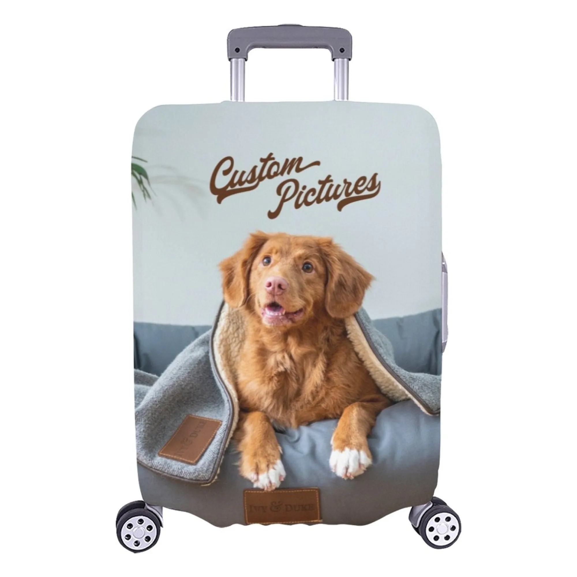 Custom Funny Photo For Friends Family Vacation Traveling - Personalized Photo Luggage Cover Suitcase Cover