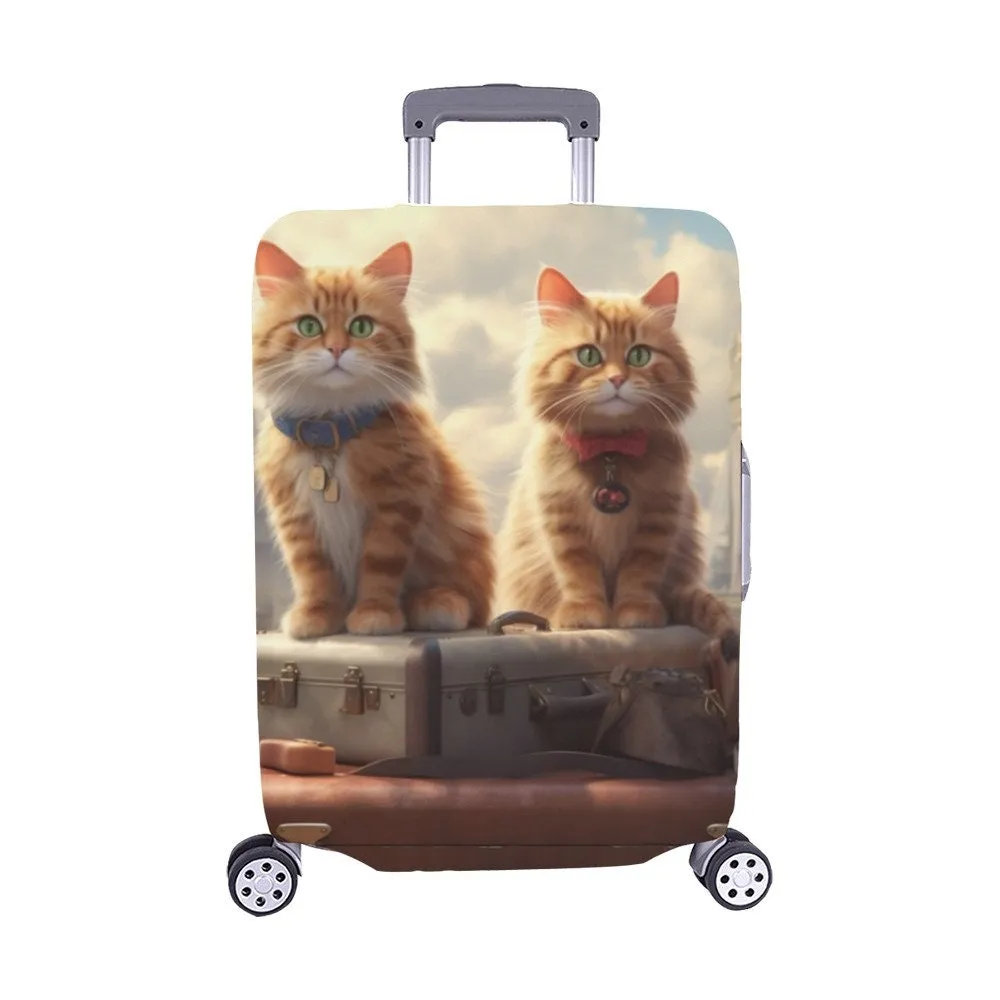 Custom Funny Photo For Friends Family Vacation Traveling - Personalized Photo Luggage Cover Suitcase Cover