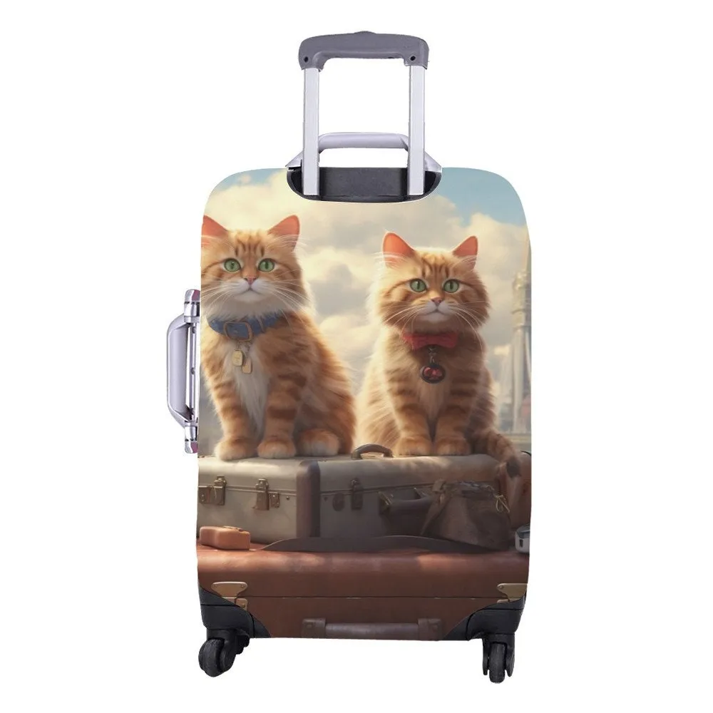 Custom Funny Photo For Friends Family Vacation Traveling - Personalized Photo Luggage Cover Suitcase Cover