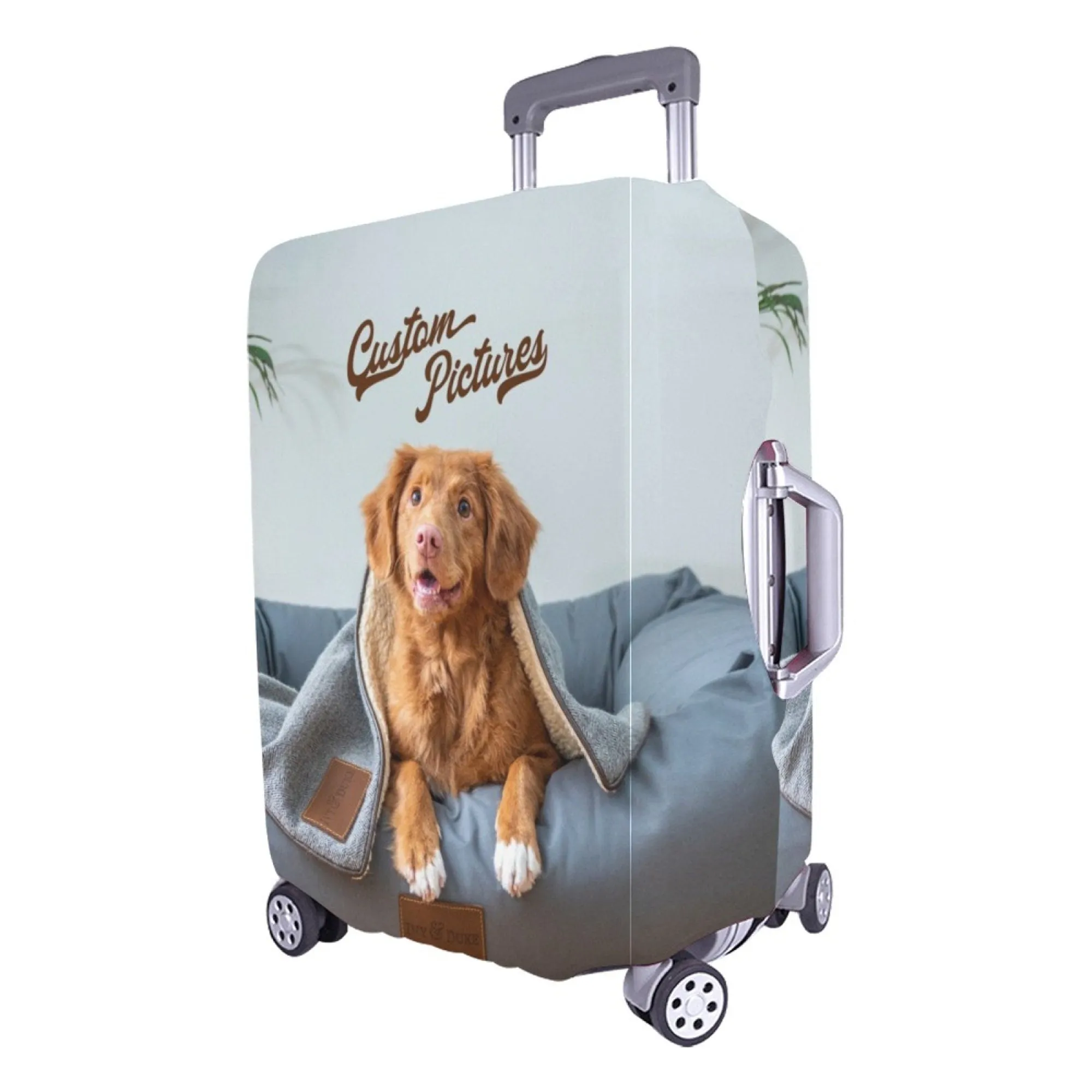 Custom Funny Photo For Friends Family Vacation Traveling - Personalized Photo Luggage Cover Suitcase Cover