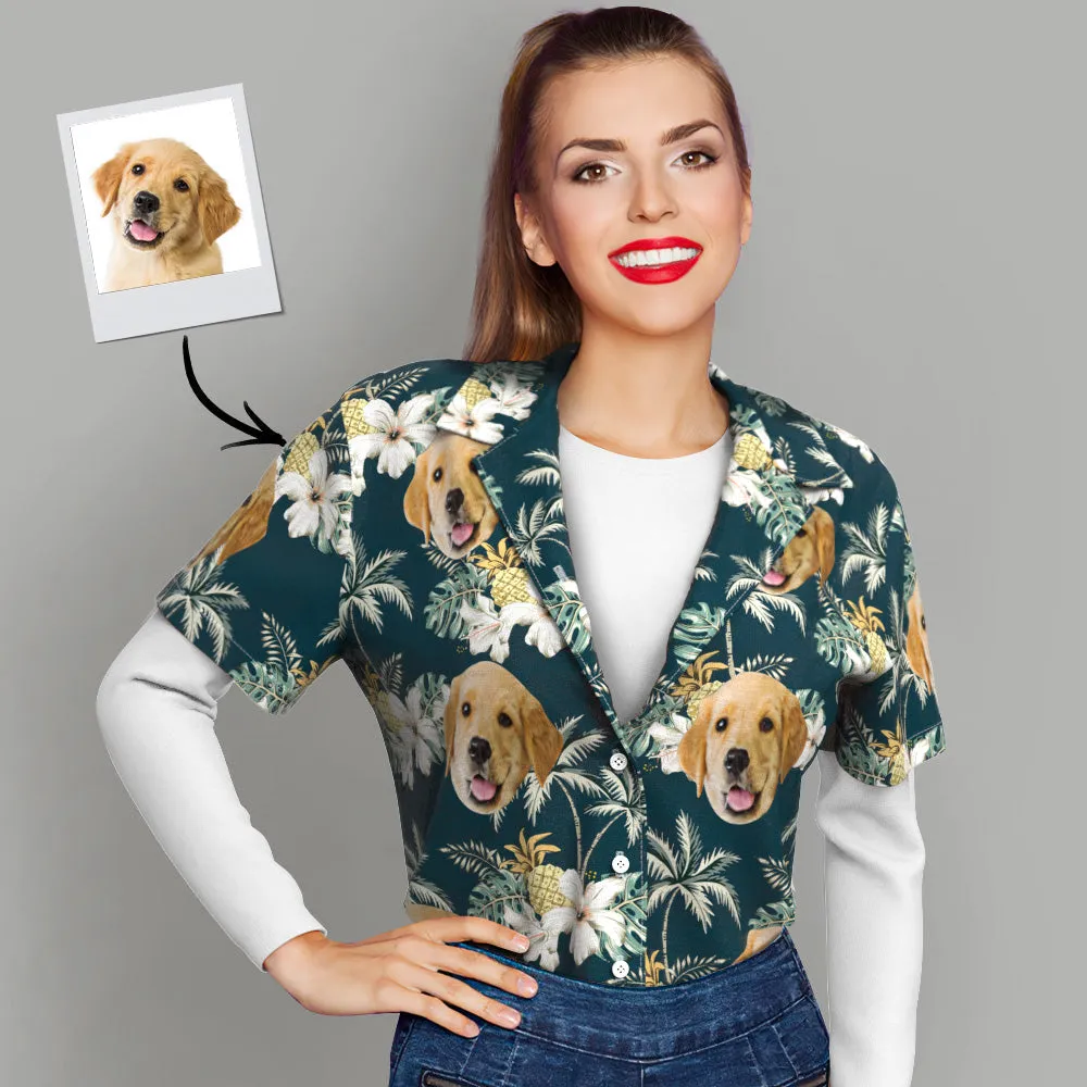 Custom Hawaiian Shirts with Pet Face Funky Vintage Hawaiian Shirt Casual Short Sleeve Shirt