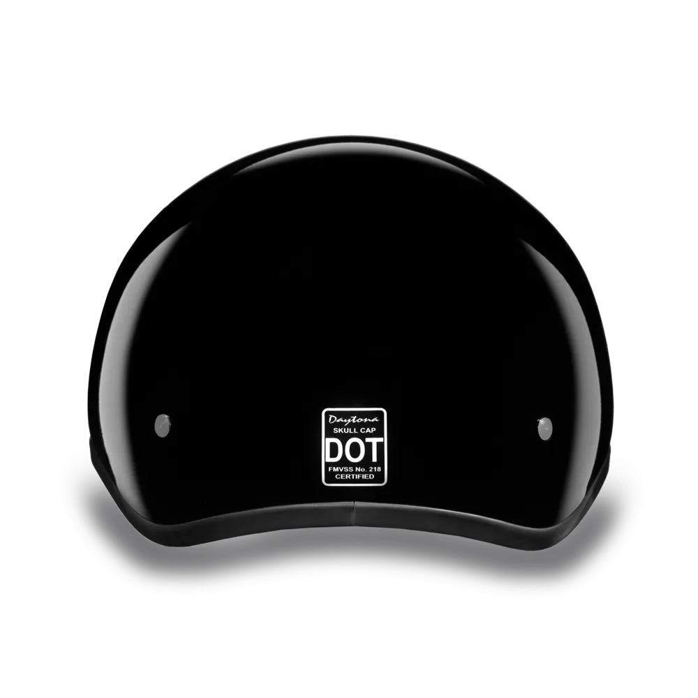 D1-A D.O.T. DAYTONA SKULL CAP- HI-GLOSS BLACK