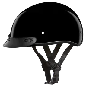 D1-A D.O.T. DAYTONA SKULL CAP- HI-GLOSS BLACK