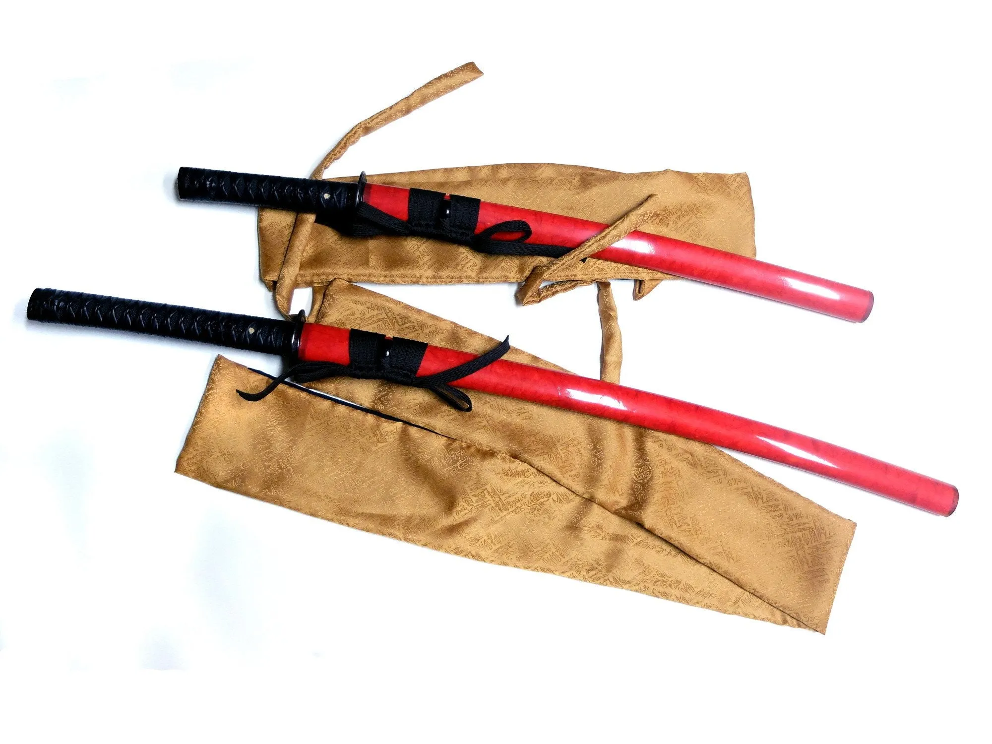 Daisho (katana and wakizashi pair) with red rice paper saya