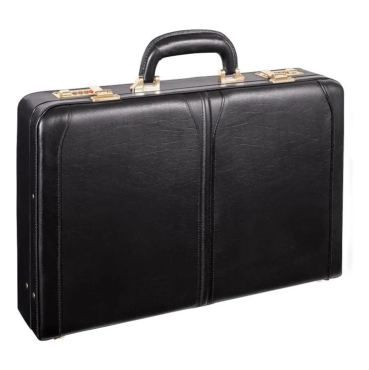 Dazzlo Slim Attache Case Leather 18" Briefcase - Dark Brown