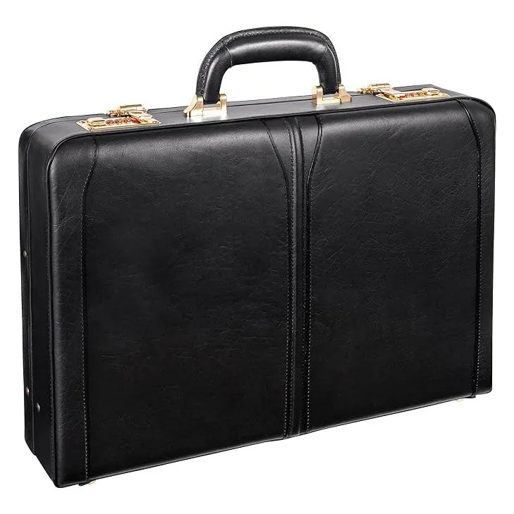 Dazzlo Slim Attache Case Leather 18" Briefcase - Dark Brown