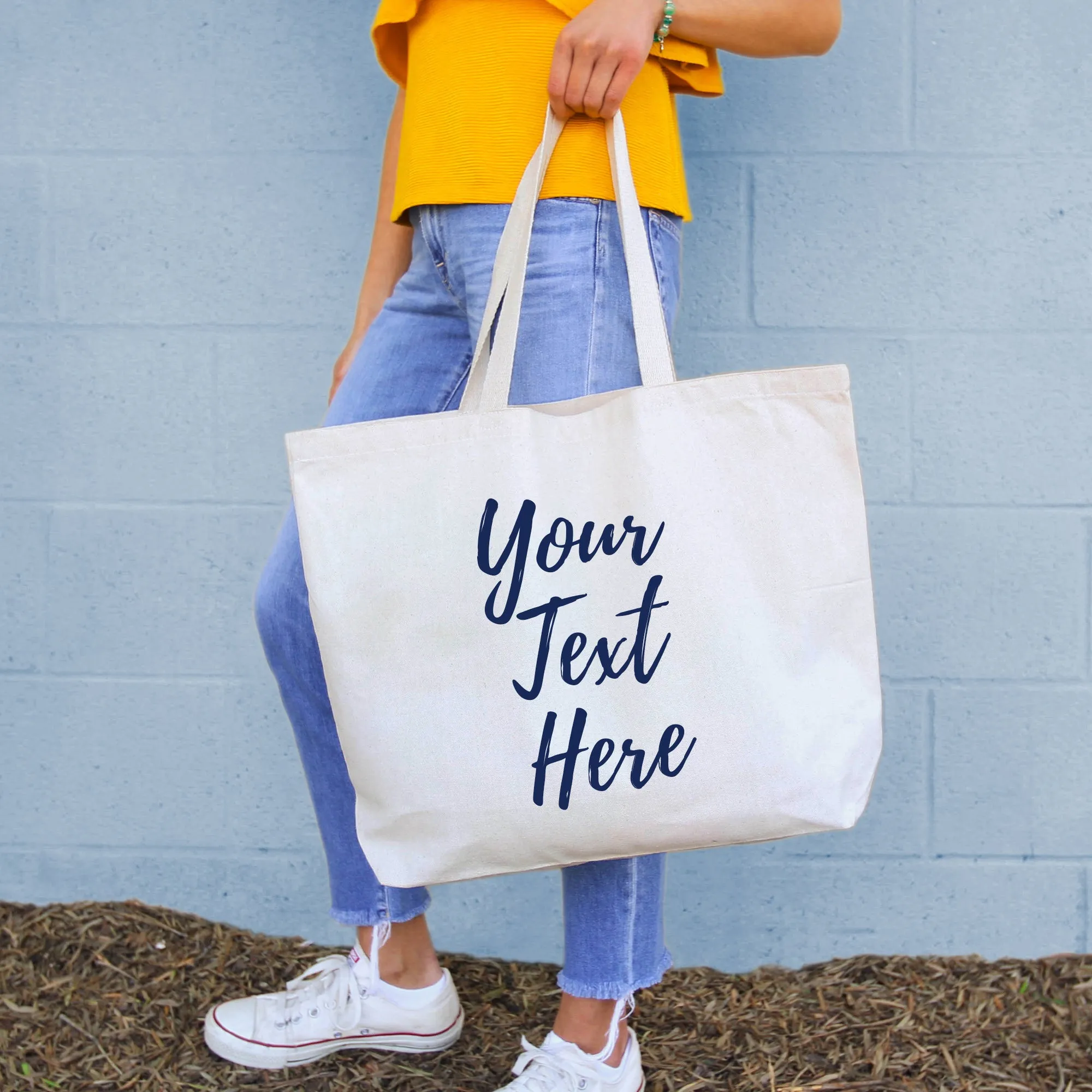 Design Your Own Custom Printed Large Canvas Tote Bag