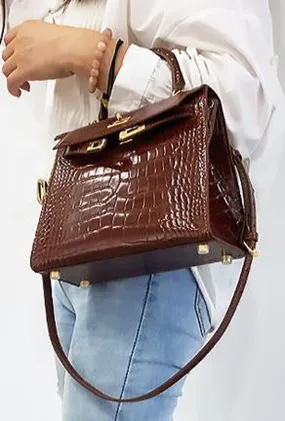 DONNA - CROC KELLY BAG