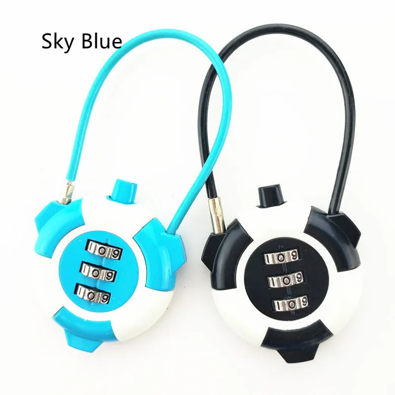 Double Color Wire Rope Computer Password Lock Wardrobe Laptop Luggage Suitcase Password Lock