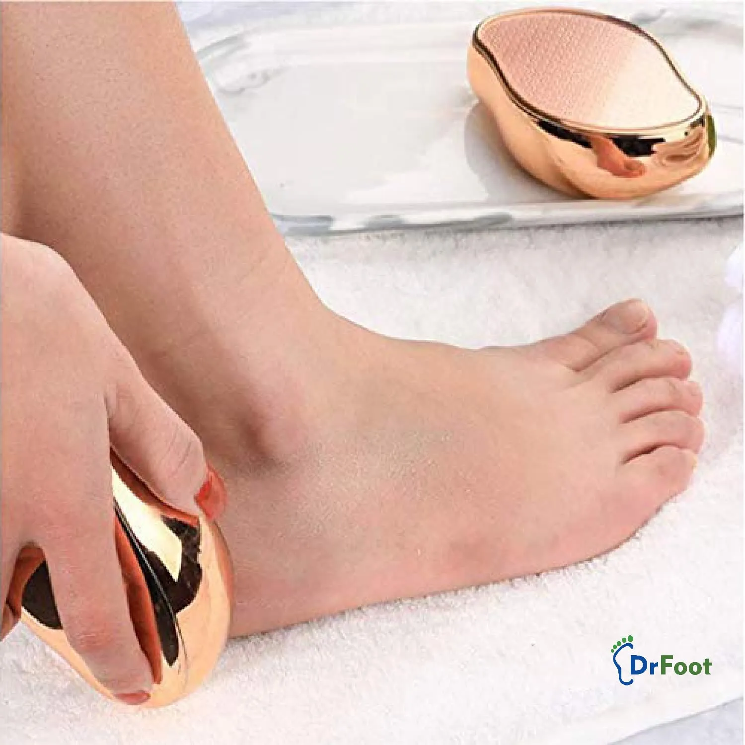 Dr Foot Glass File Callus Remover | For Feet, Dead Skin, Callus Remover | NANO GLASS CRYSTAL Removes Hard Skin, Leaves Feet Smooth | Foot Scraper Rasp LATEST INNOVATION - ROSE GOLD (Pack of 3)