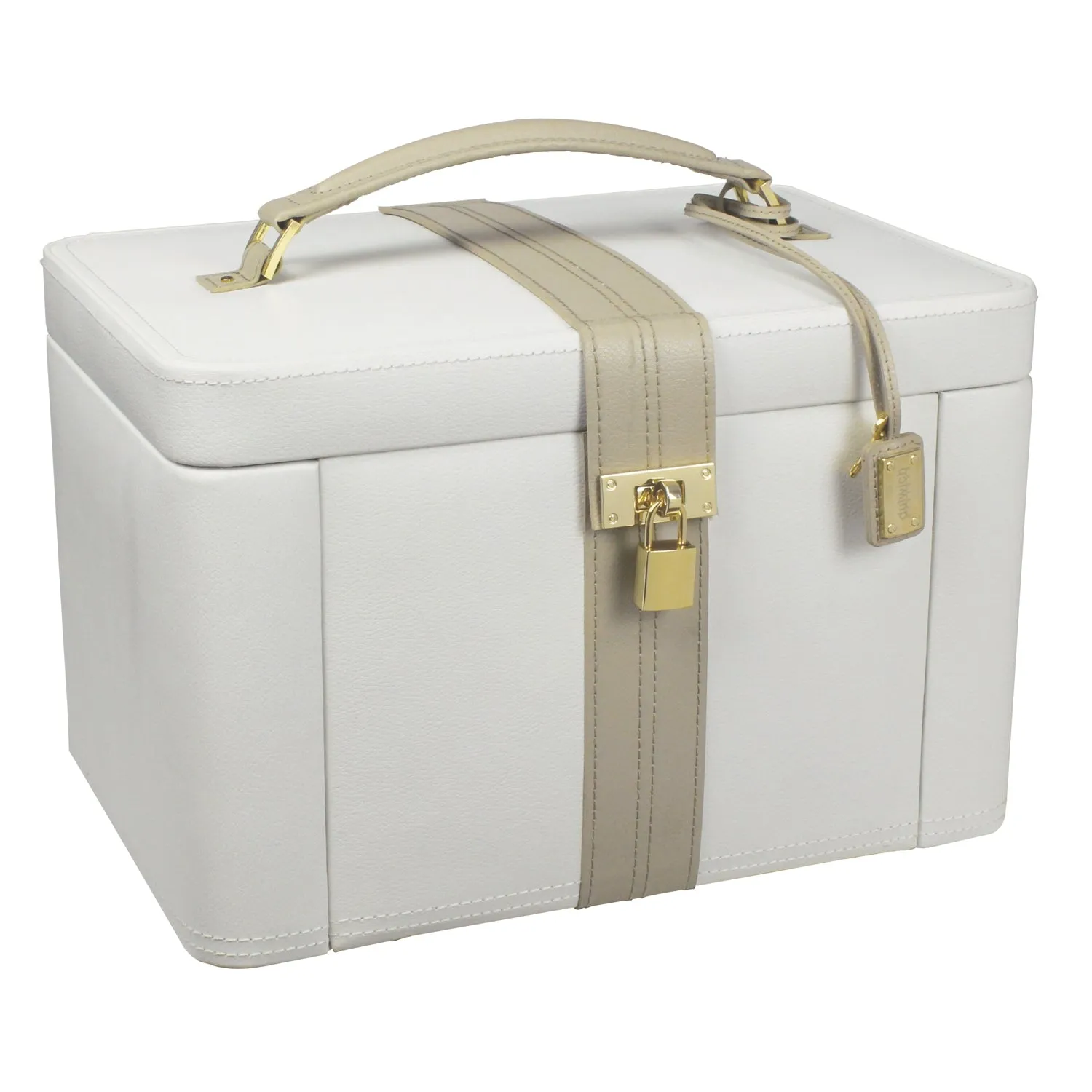 Dulwich Designs Belgravia Extra Large Jewellery Box 71021 Cream Leather