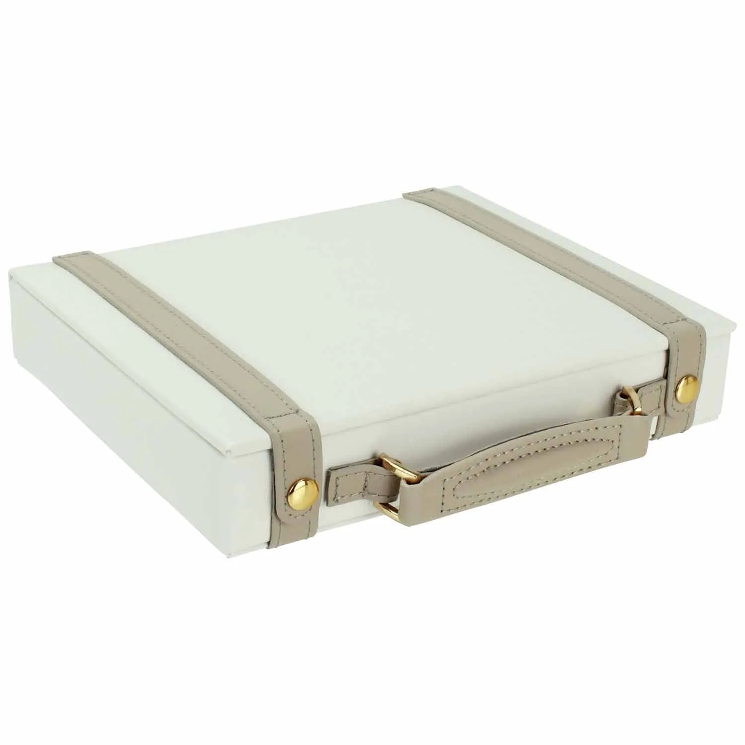 Dulwich Designs Belgravia Extra Large Jewellery Box 71021 Cream Leather