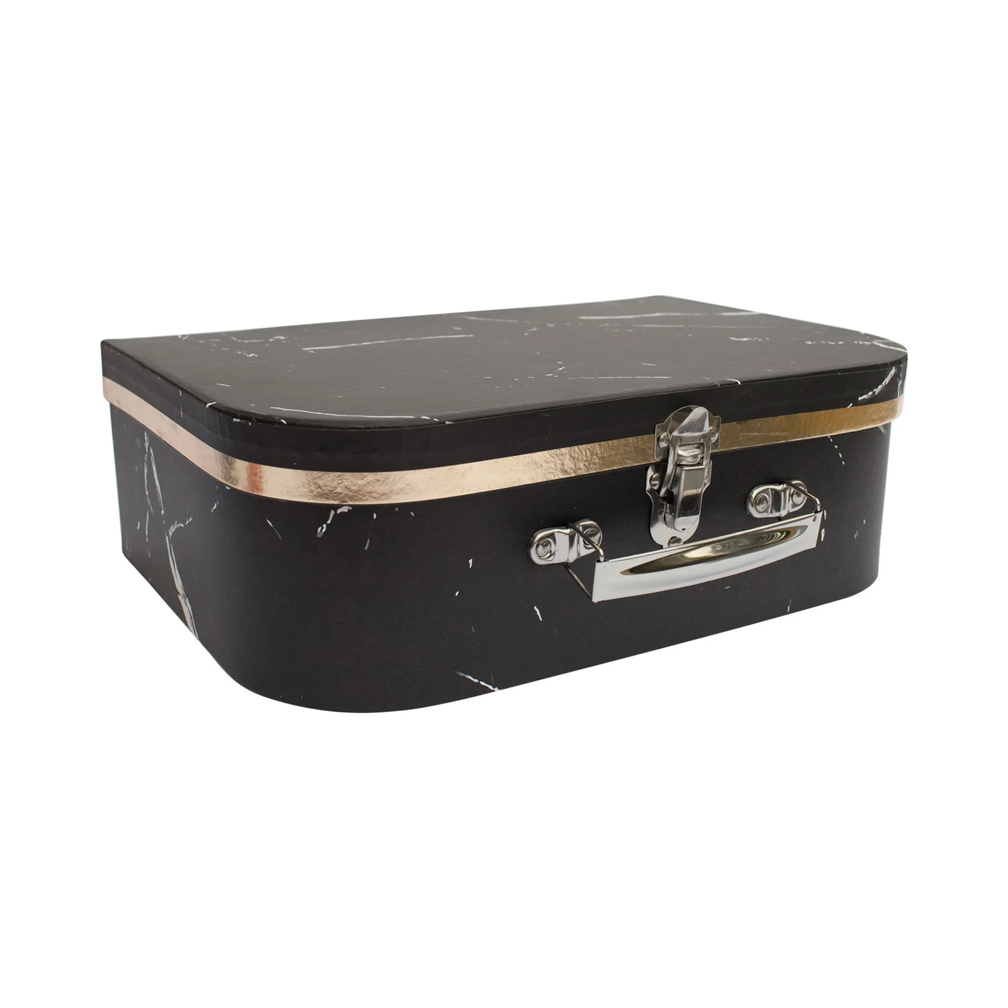 Elegant Black Marble Suitcase Style Gift Boxes - Set of 3