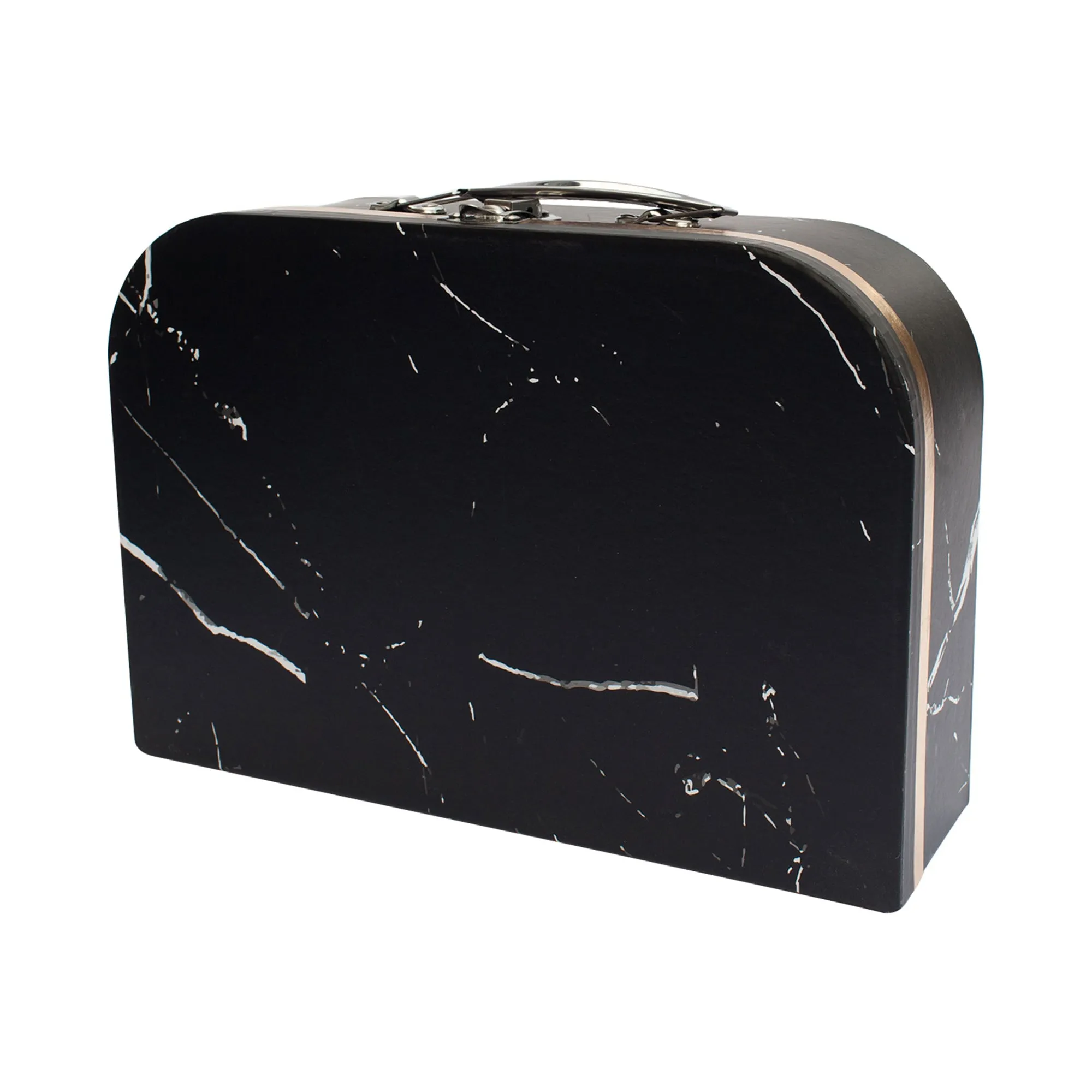 Elegant Black Marble Suitcase Style Gift Boxes - Set of 3