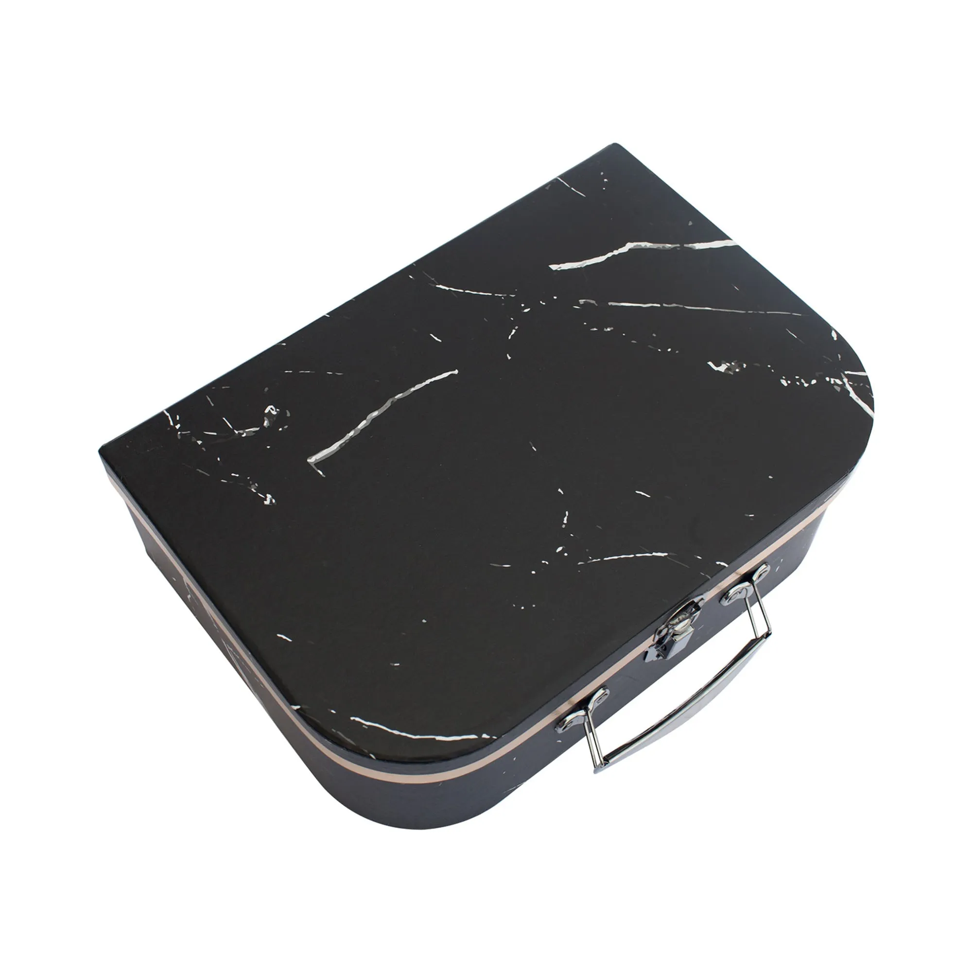 Elegant Black Marble Suitcase Style Gift Boxes - Set of 3