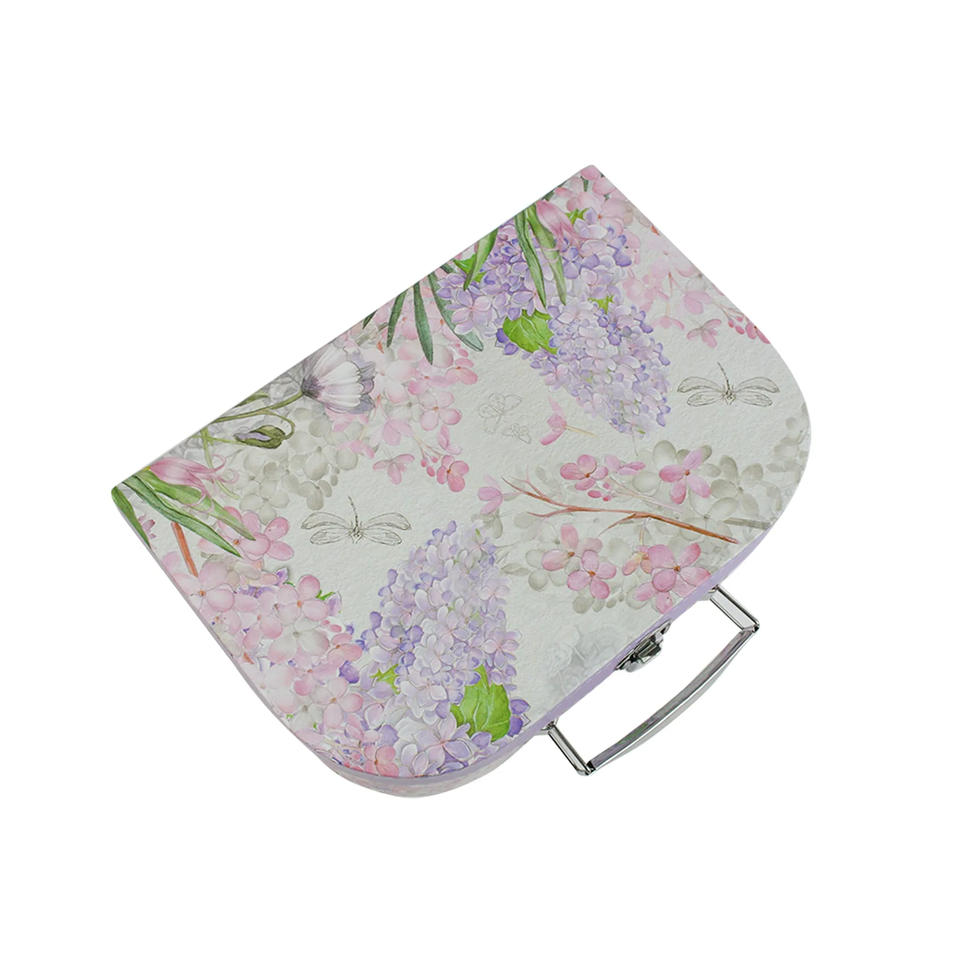 Elegant Lilac Floral Suitcase Style Gift Boxes - Set of 3