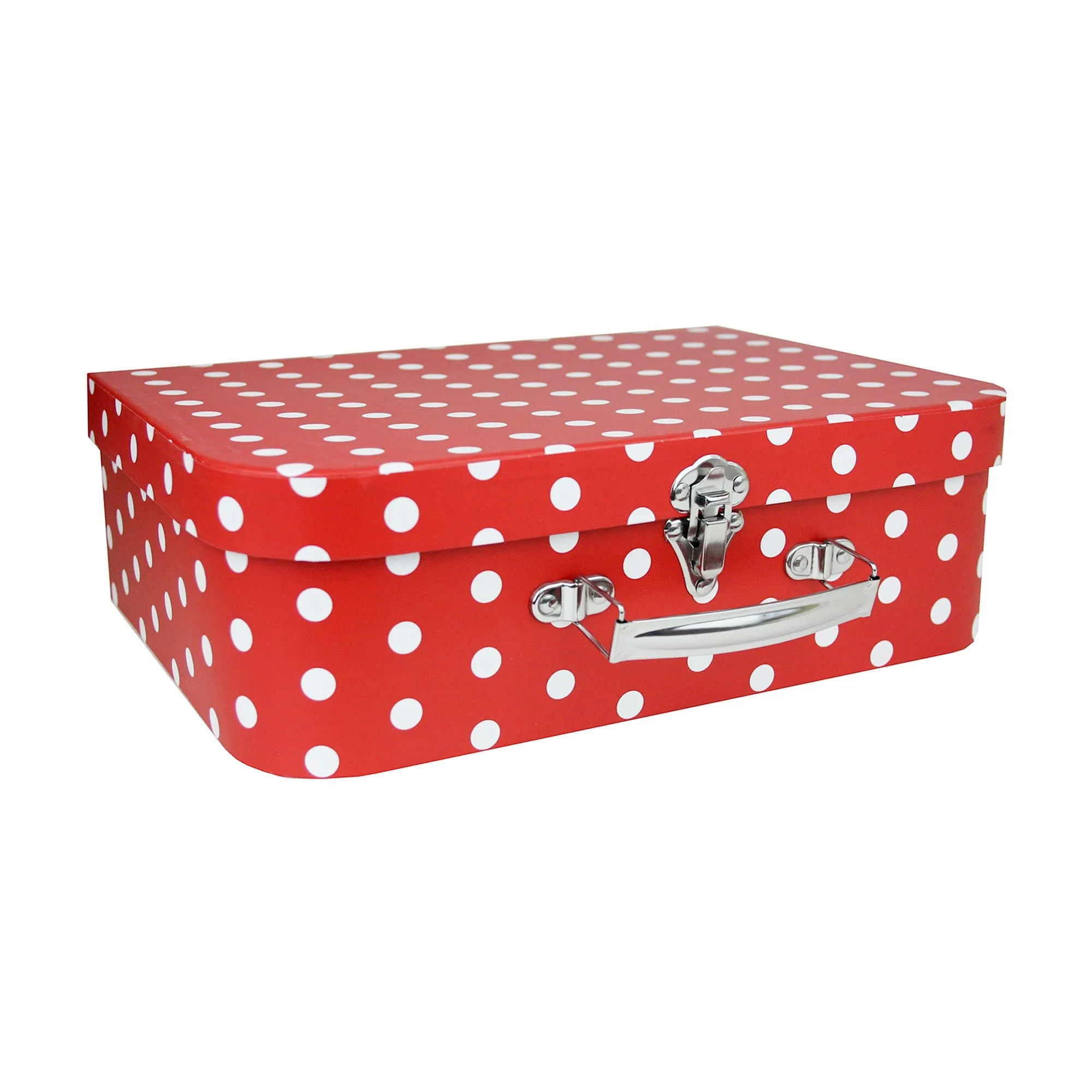 Elegant Red Stripes & Polka Suitcase Style Gift Boxes - Set of 3