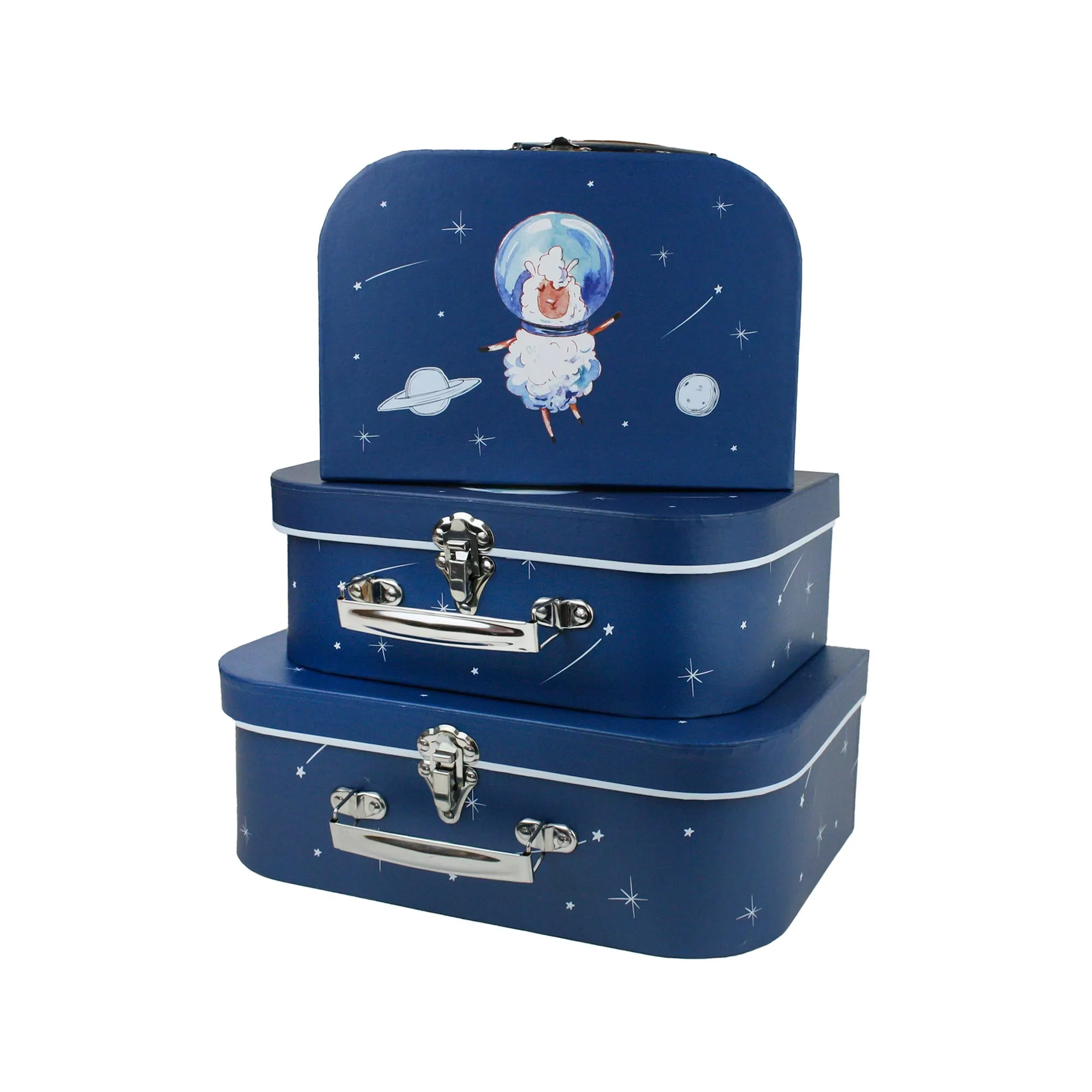 Elegant Solar System Suitcase Style Gift Boxes - Set of 3