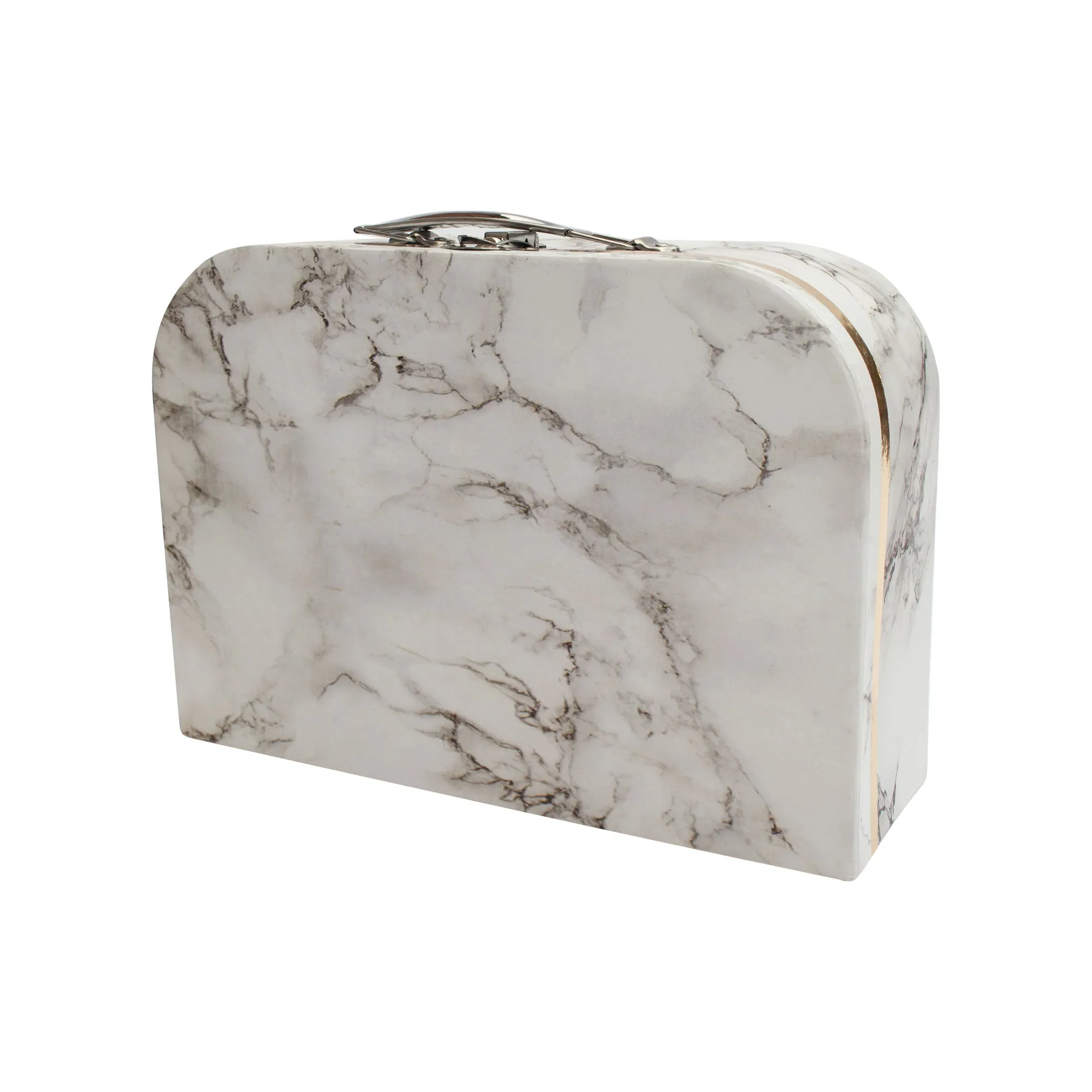 Elegant White Marble Suitcase Style Gift Boxes - Set of 3