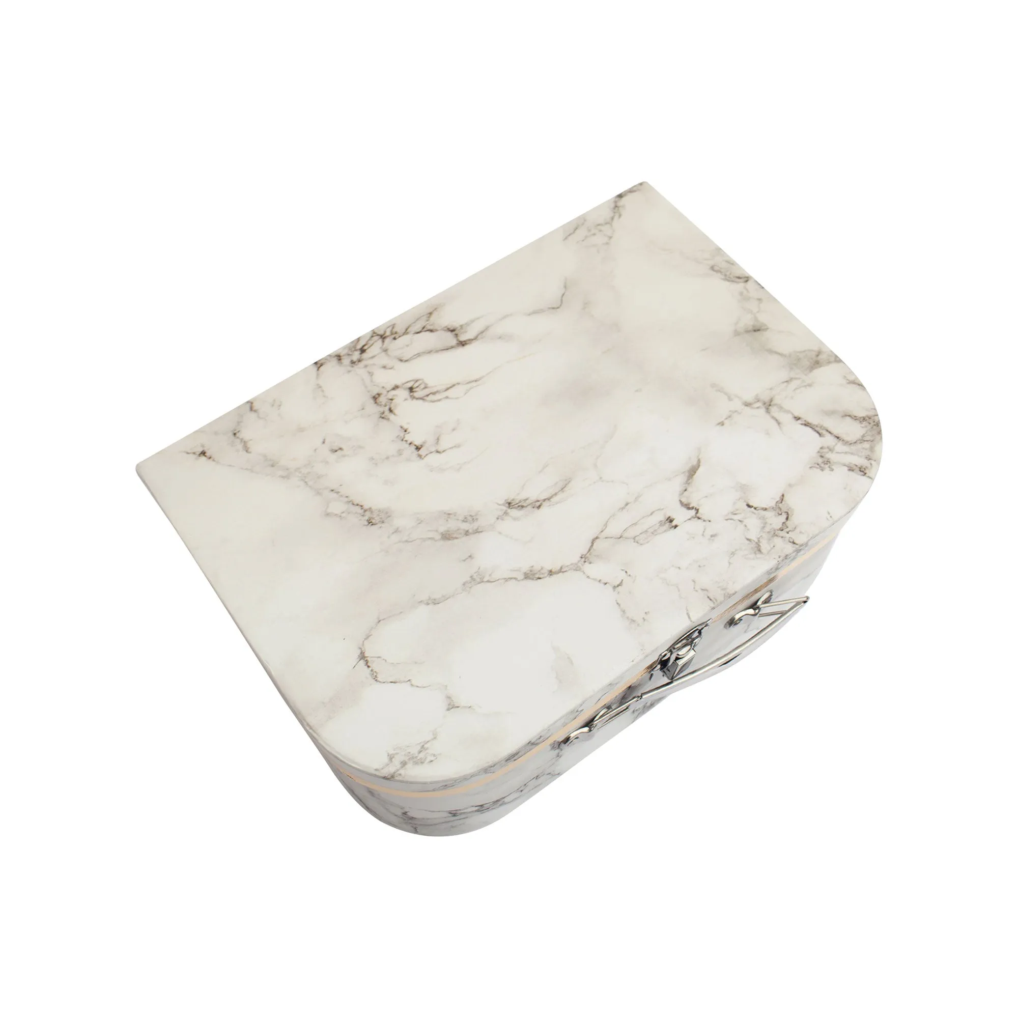 Elegant White Marble Suitcase Style Gift Boxes - Set of 3