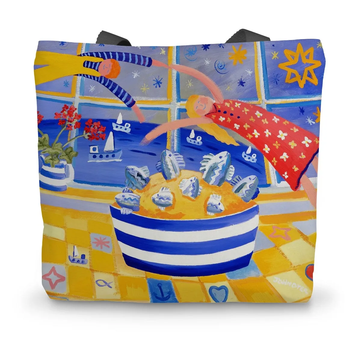 Enjoying the Day's Catch, Cornwall - by John Dyer Canvas Tote Bag