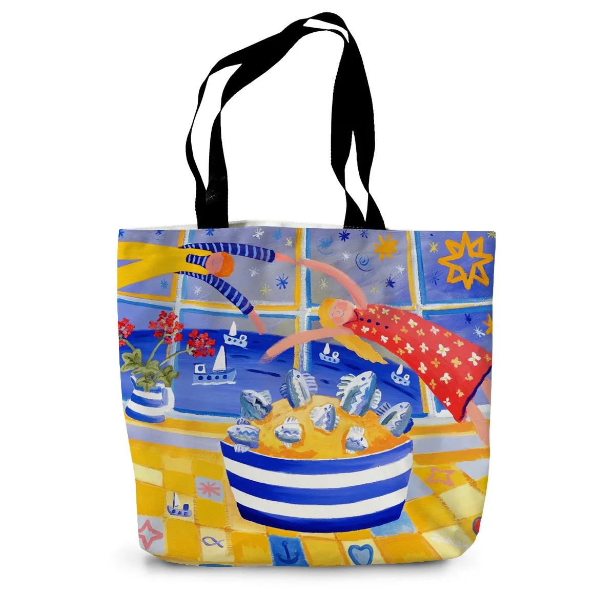 Enjoying the Day's Catch, Cornwall - by John Dyer Canvas Tote Bag