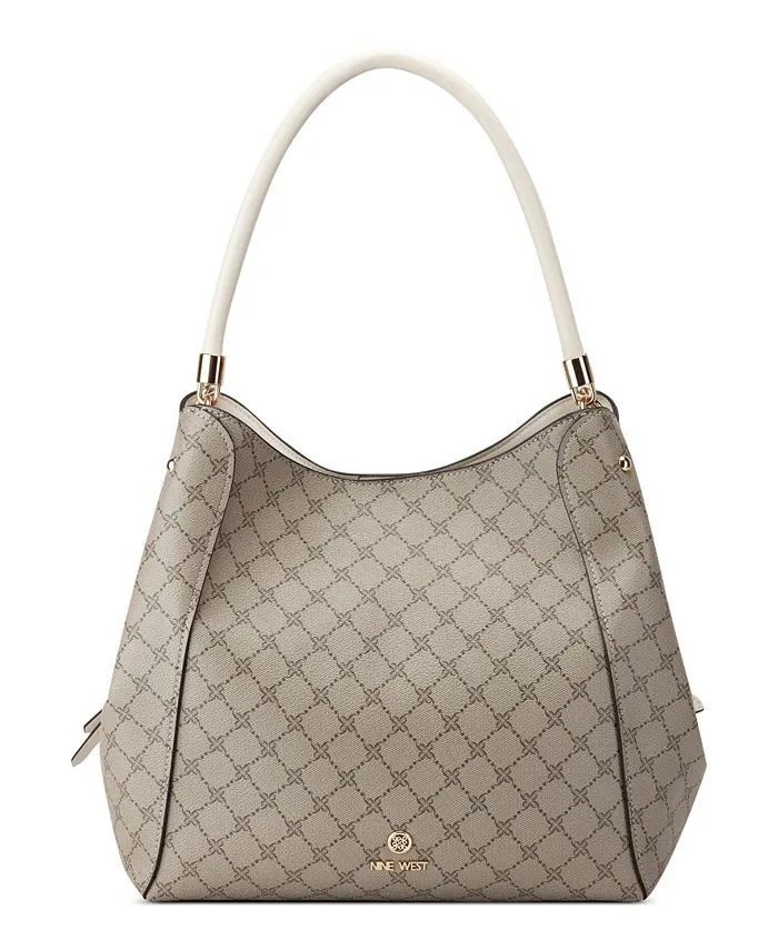 Etta Carryall Nine West Women's Bag, Beige Logo, Milk