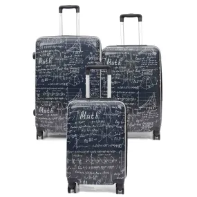 Expandable Four Wheel Print Suitcase Hard Shell Luggage ALGEBRA