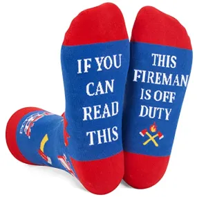 Fireman Gifts for Men, Novelty Fireman Socks, Fire Chief Gifts, Fire Socks, Firefighter Socks, Best Gift for Firefighters, Retired Firefighters, and Fire Department Enthusiasts, Flame Socks