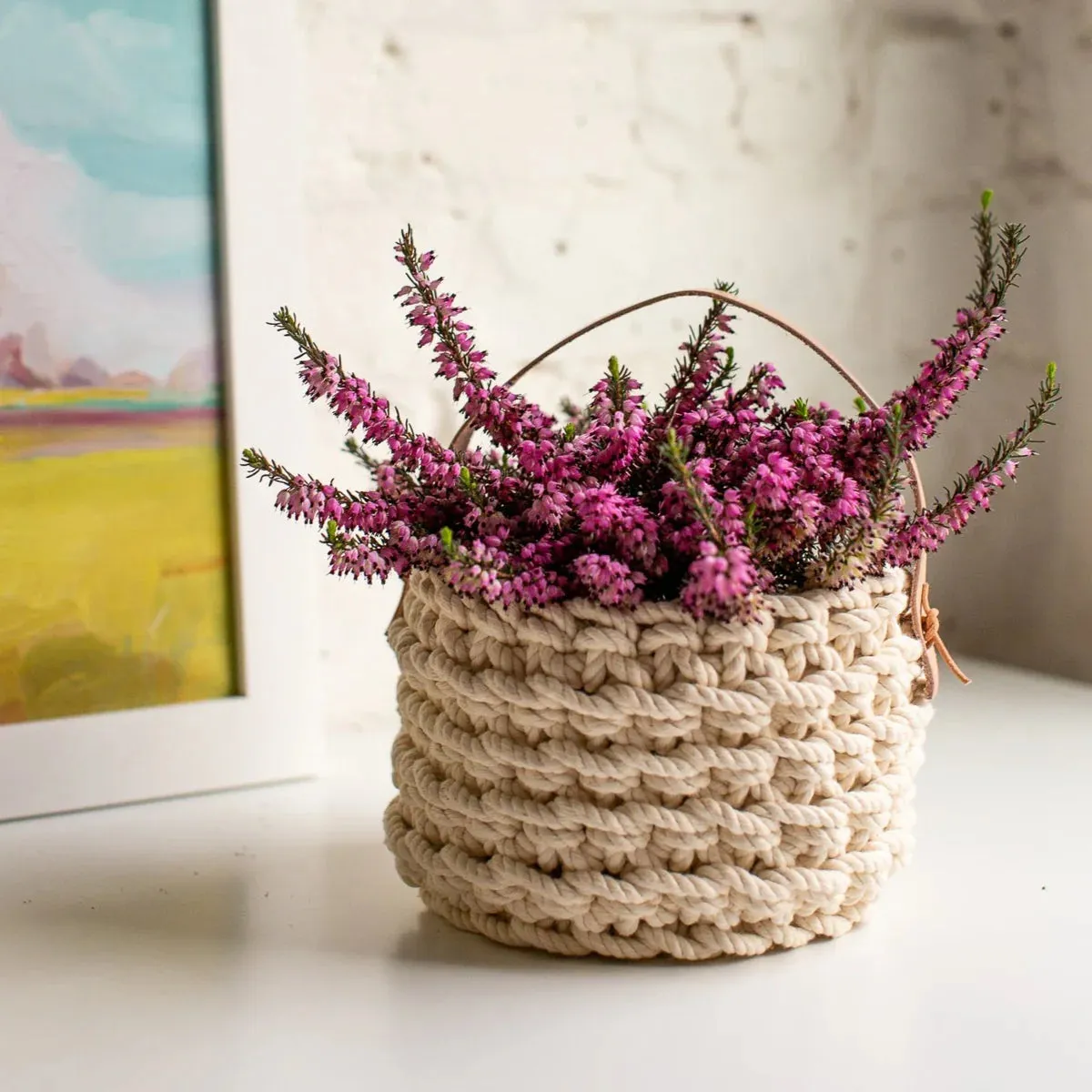 Flax & Twine Brooklyn Basket Kit with Handle