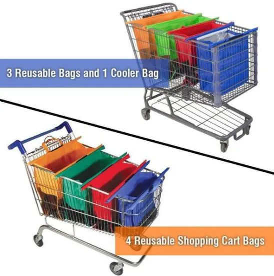 Flexible Reusable Grocery and Shopping Cart Bags