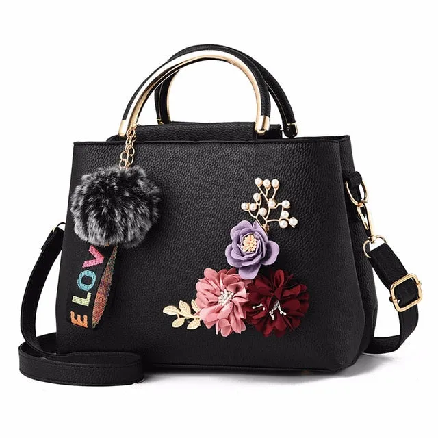 Flower Rivet Shoulder Bag