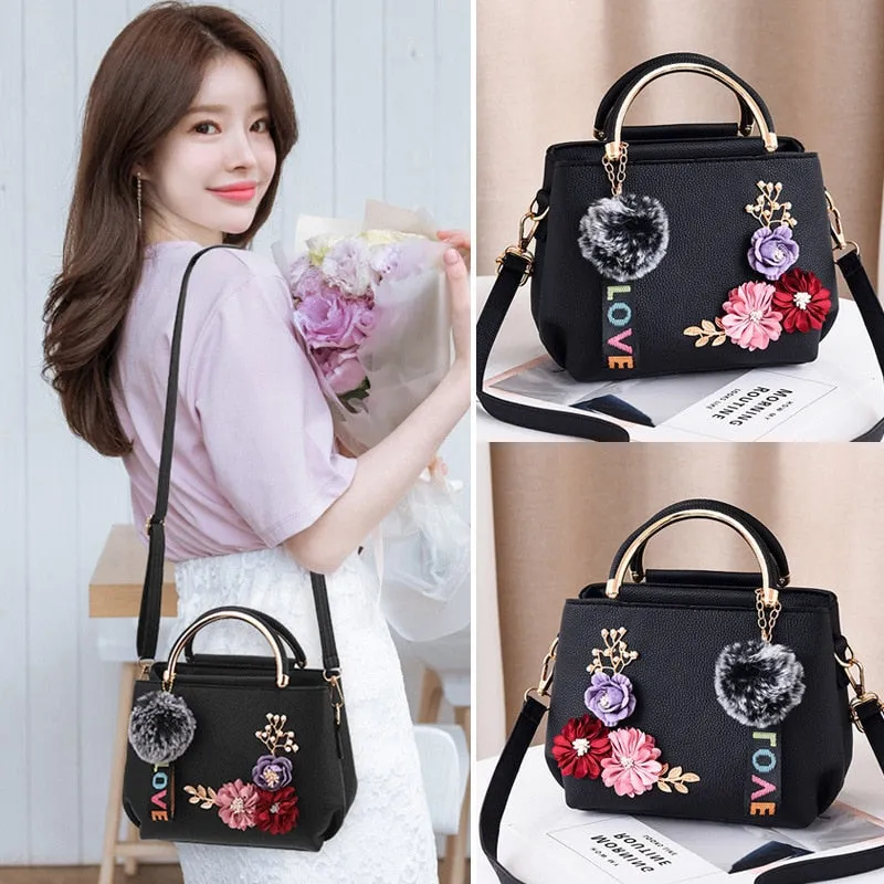 Flower Rivet Shoulder Bag