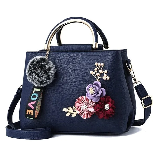 Flower Rivet Shoulder Bag