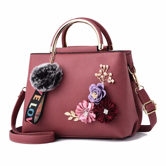 Flower Rivet Shoulder Bag