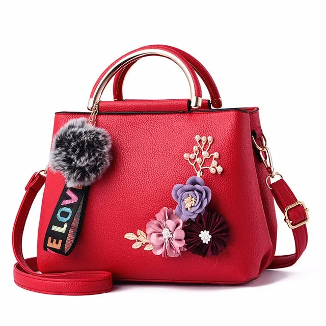 Flower Rivet Shoulder Bag