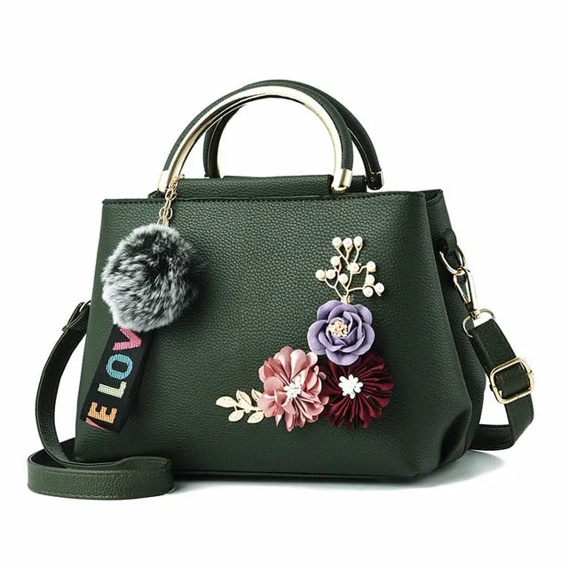 Flower Rivet Shoulder Bag