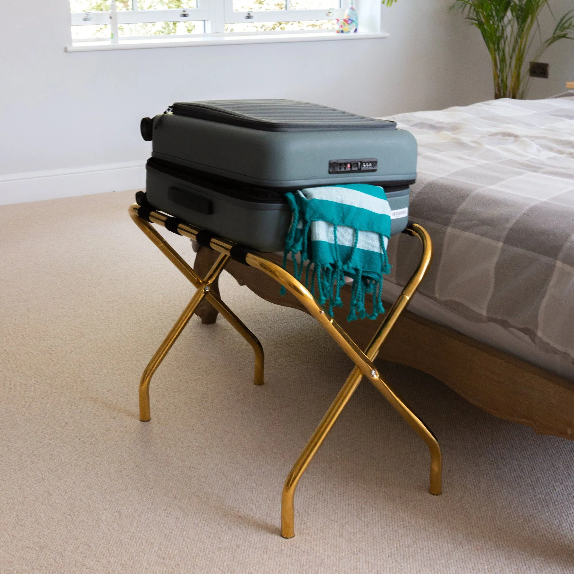 Folding Metal Luggage Rack - By Harbour Housewares