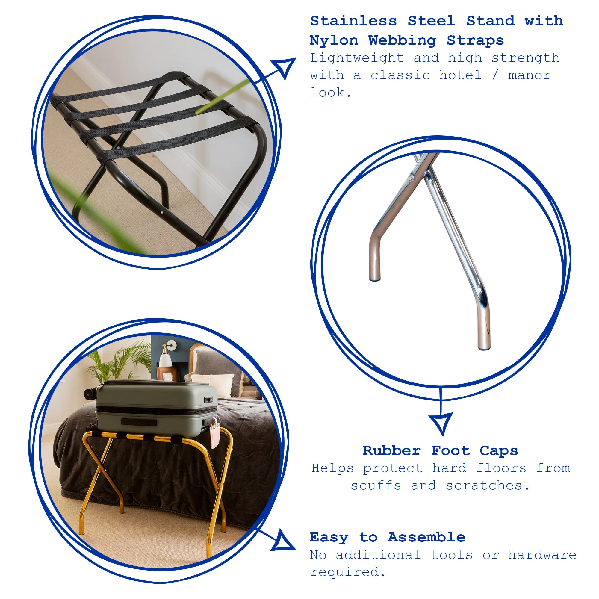 Folding Metal Luggage Rack - By Harbour Housewares