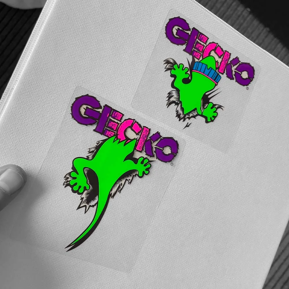 Gecko Breakthrough 1A (Head): 1980s Fluorescent Collector's Sticker