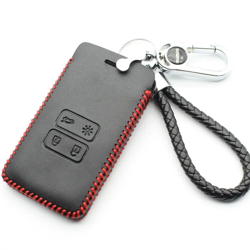 Genuine Leather 4Button Smart Key Case Cover For Renault Kadjar Car Styling (B) L2000