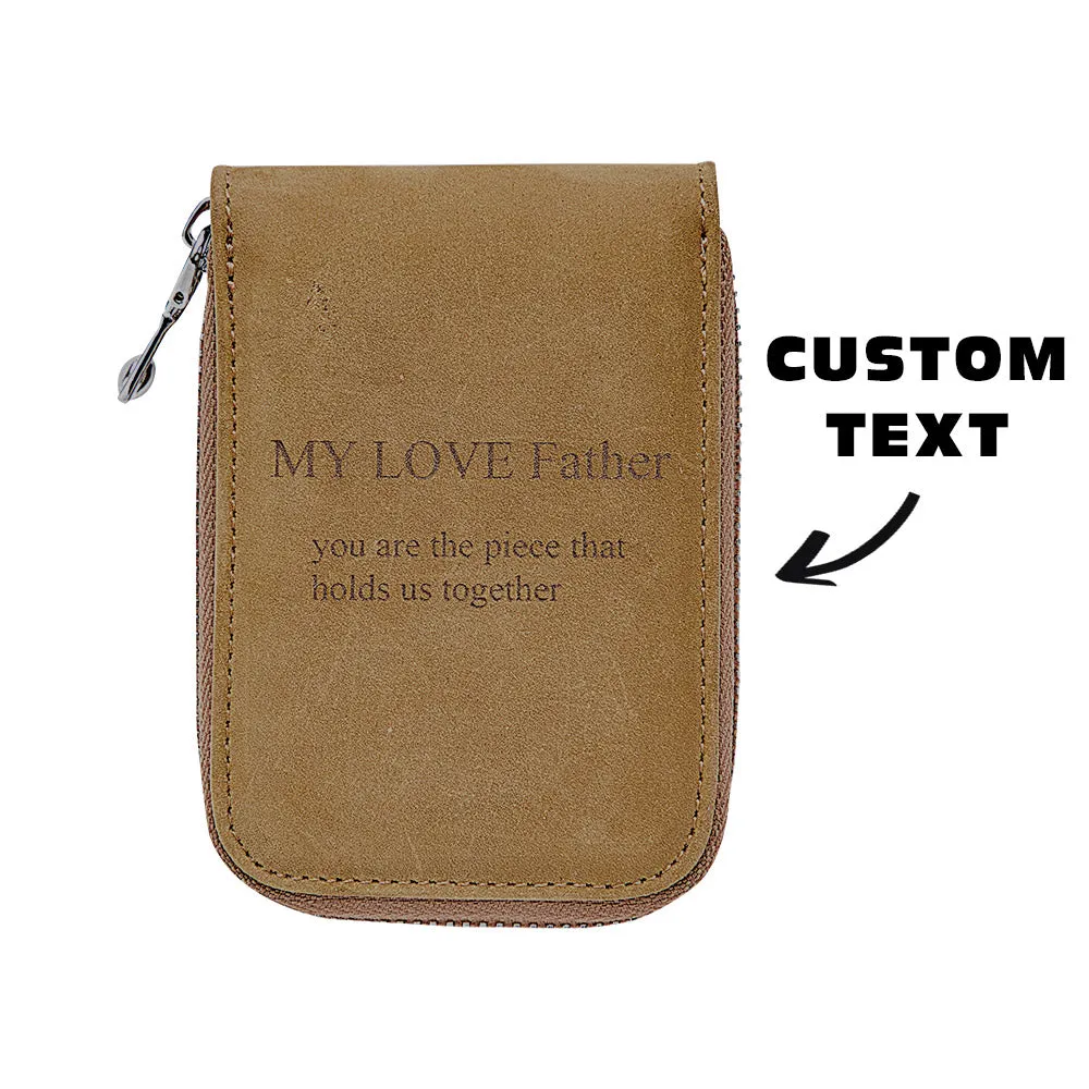 Gifts for Father Custom Engraved Wallet Leather Credit Card Wallet Credit Card Holder