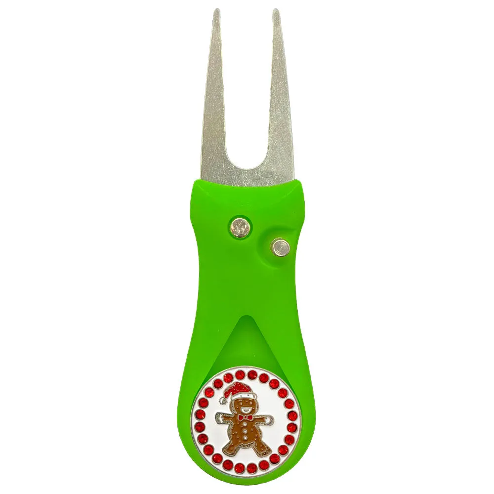 Gingerbread Man Golf Ball Marker With Colored Divot Repair Tool