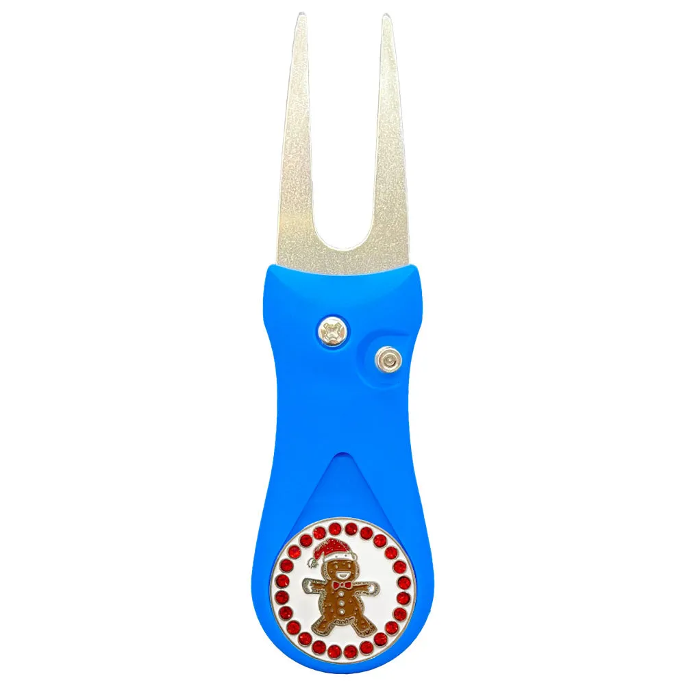 Gingerbread Man Golf Ball Marker With Colored Divot Repair Tool