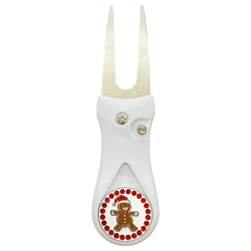 Gingerbread Man Golf Ball Marker With Colored Divot Repair Tool