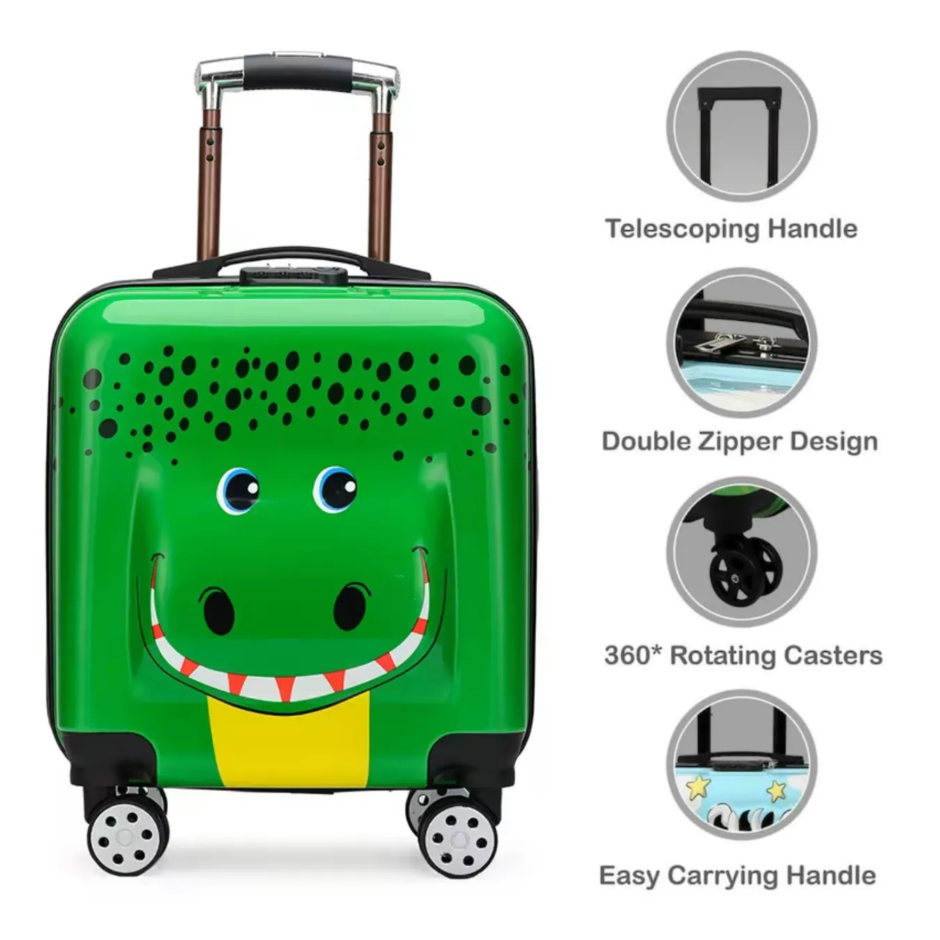 Green Croco Cabin Trolley Bag/Suitcase