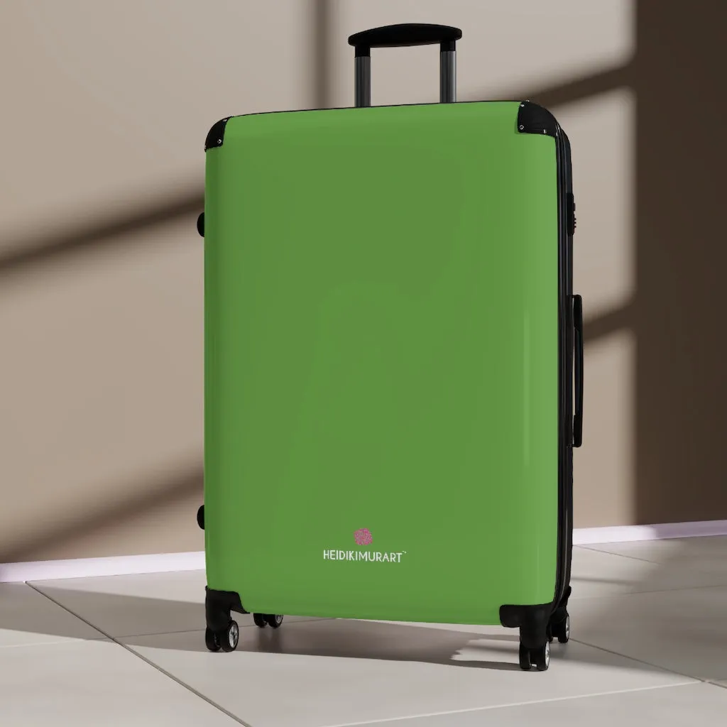 Green Solid Color Suitcases, Modern Simple Minimalist Designer Suitcase Luggage (Small, Medium, Large)