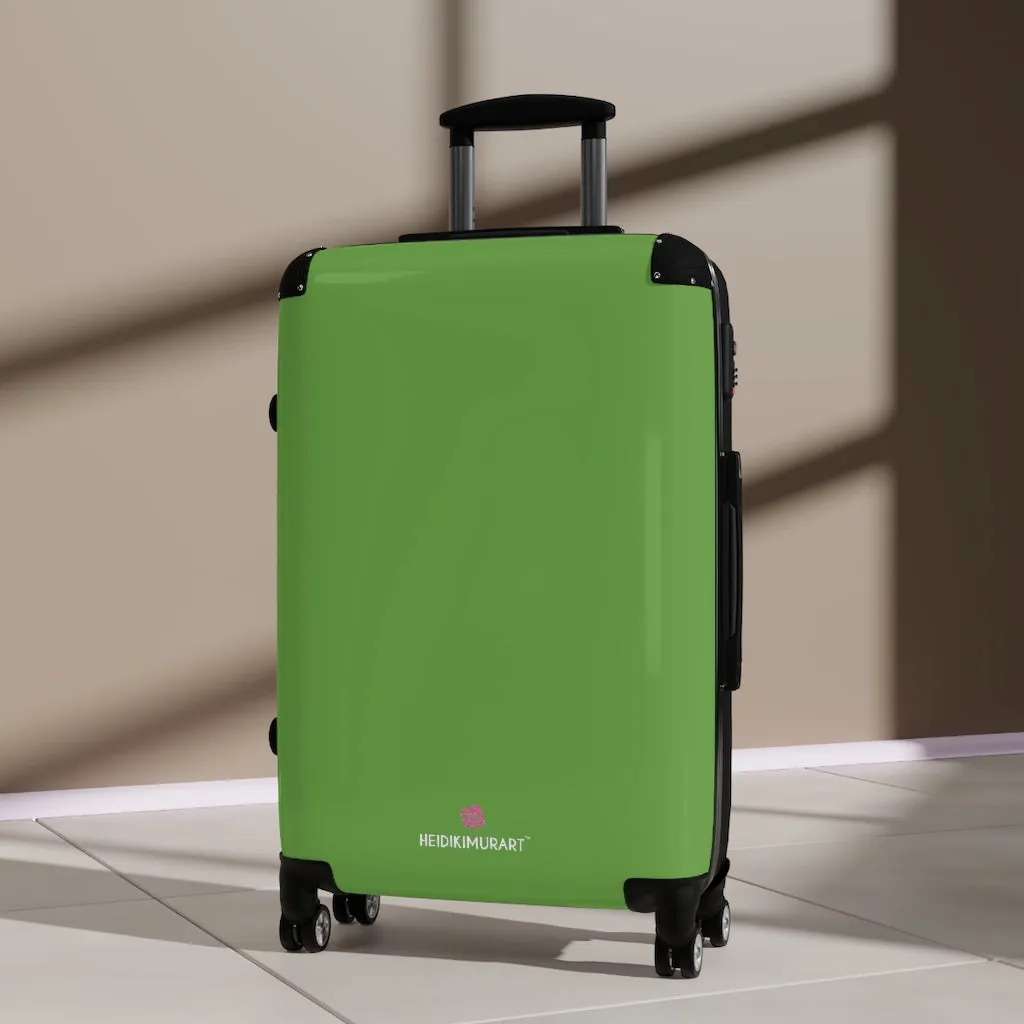 Green Solid Color Suitcases, Modern Simple Minimalist Designer Suitcase Luggage (Small, Medium, Large)