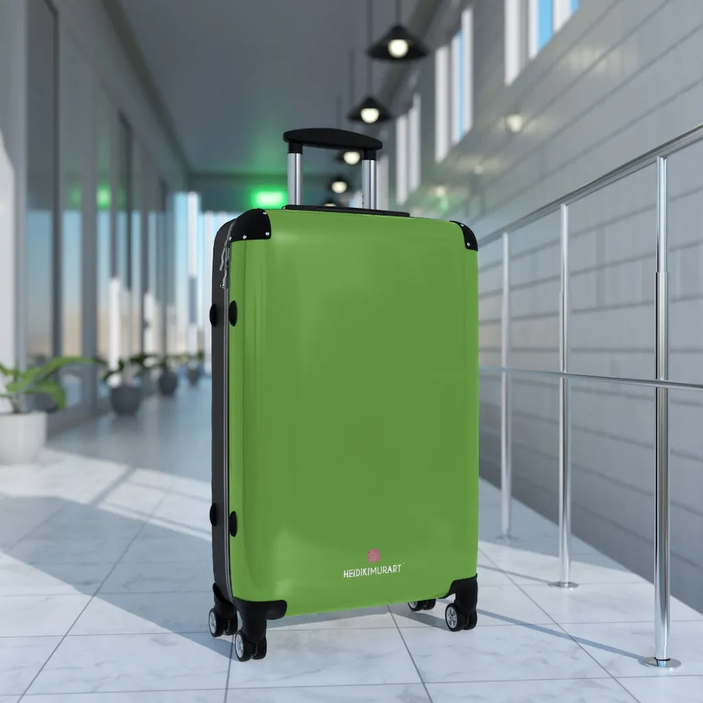 Green Solid Color Suitcases, Modern Simple Minimalist Designer Suitcase Luggage (Small, Medium, Large)