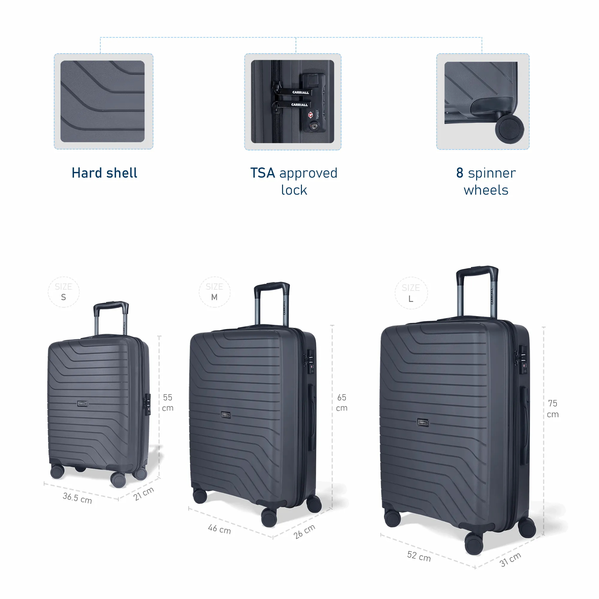 Groove Luggage set of 3